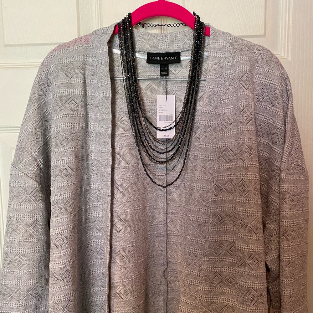 Gray Textured Cardigan